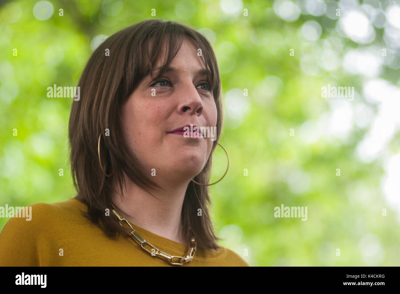 Partito laburista britannico politico Jess Phillips frequenta un photocall durante l'Edinburgh International Book Festival il 12 agosto 2017 a Edimburgo, Sc Foto Stock