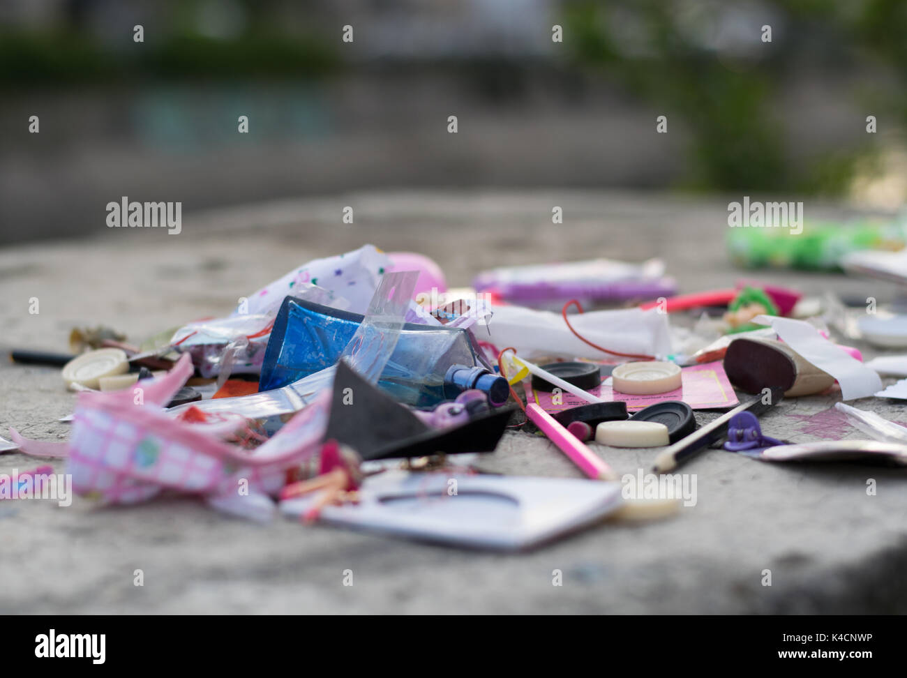 Alcuni casuale cose trovate su strada Foto Stock