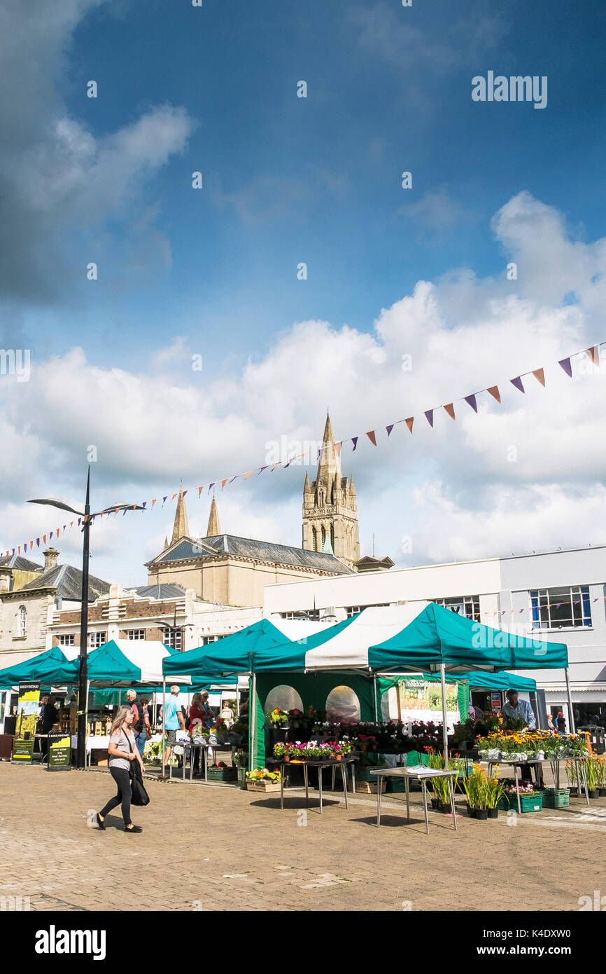 Truro - una strada del mercato di limone Quay in Truro City Centre in Cornovaglia. Foto Stock