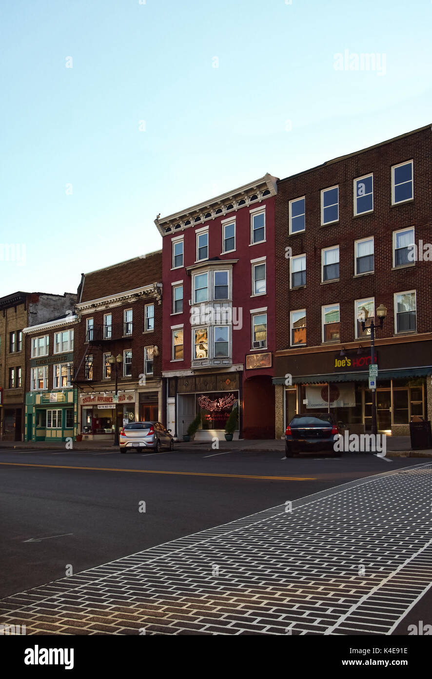 Ginevra , New York, Stati Uniti d'America. Il 5 agosto 2017. Il centro di Ginevra e New York in una tranquilla mattina d'estate Foto Stock