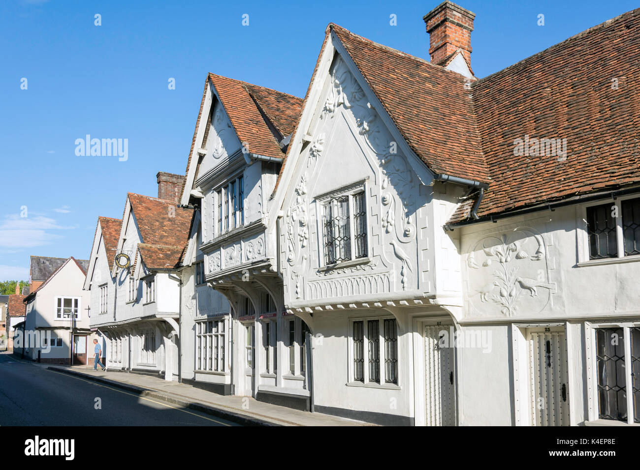 Il vecchio Sun Inn, Church Street, Saffron Walden, Essex, Inghilterra, Regno Unito Foto Stock
