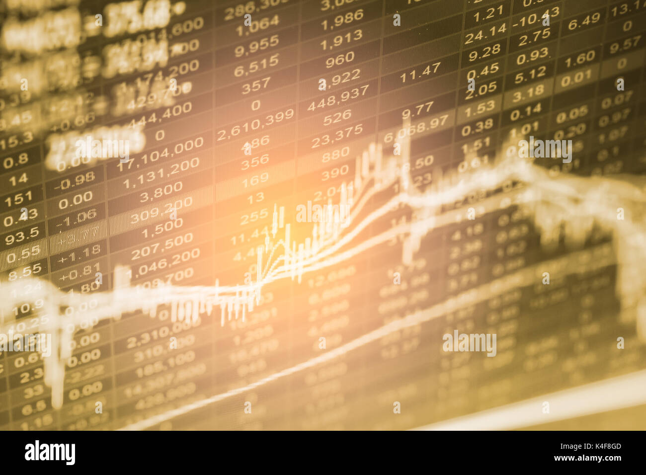 Grafico di indice del mercato azionario indicatore finanziario analisi su led. riassunto dati sulla Borsa del concetto di commercio. borsa i dati finanziari trade grafico bac Foto Stock