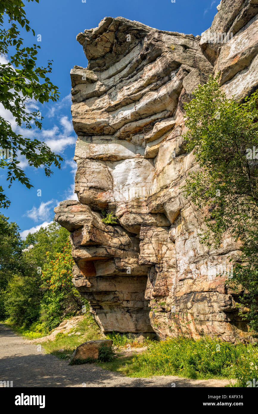 Sam's Punto formazione di roccia in stato Minnewaska Park, Shawangunk Mountains, Upstate New York Foto Stock