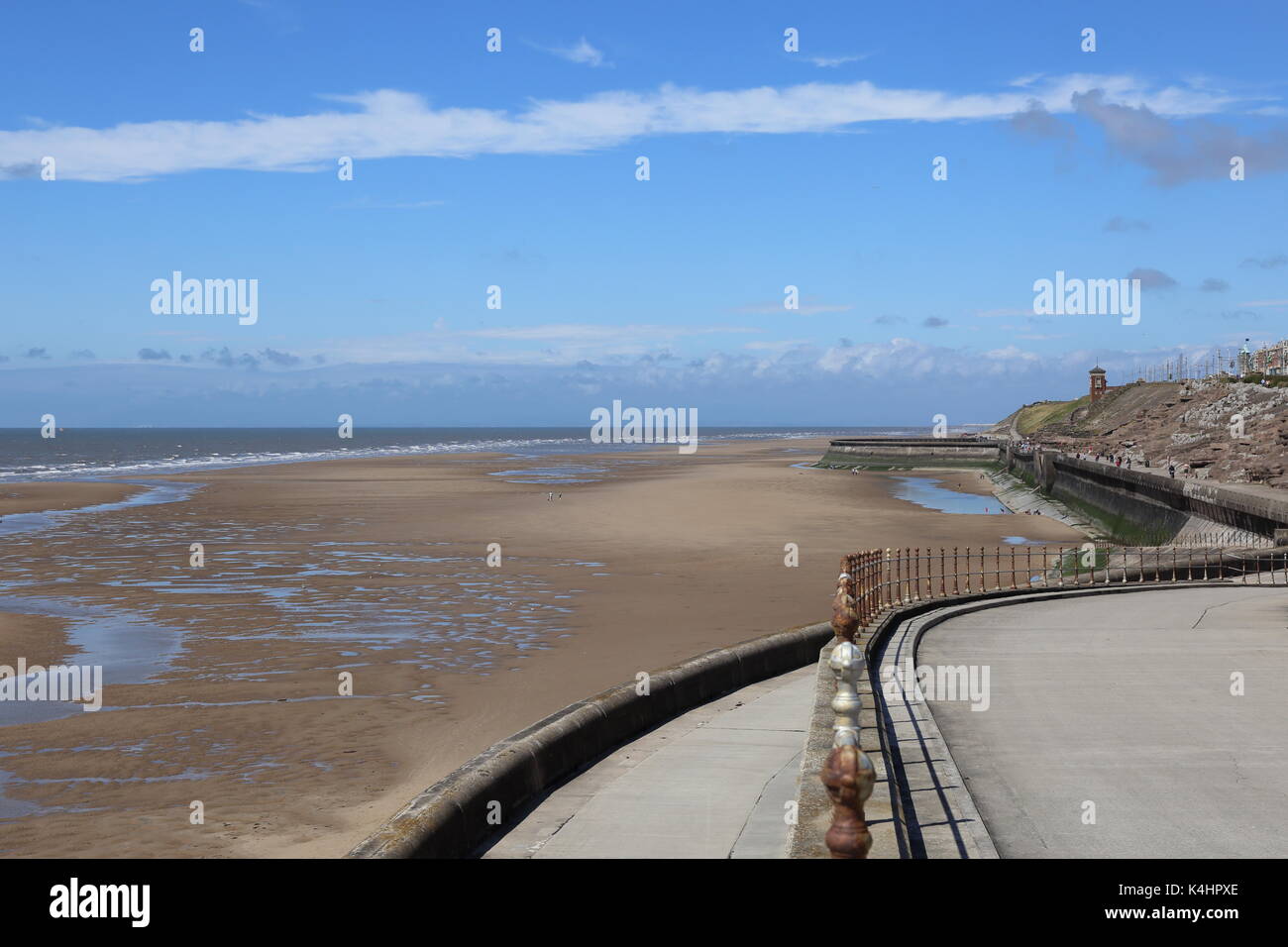 Blackpool North Shore, il lungomare e la spiaggia. Foto Stock