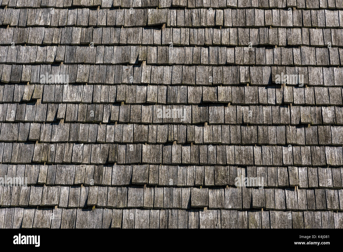 Tetto con longuette in legno, dettaglio, mulino per affumicature, Westfälische Mühlenstraße, Bierde, Petershagen, Minden-Lübbecke Foto Stock