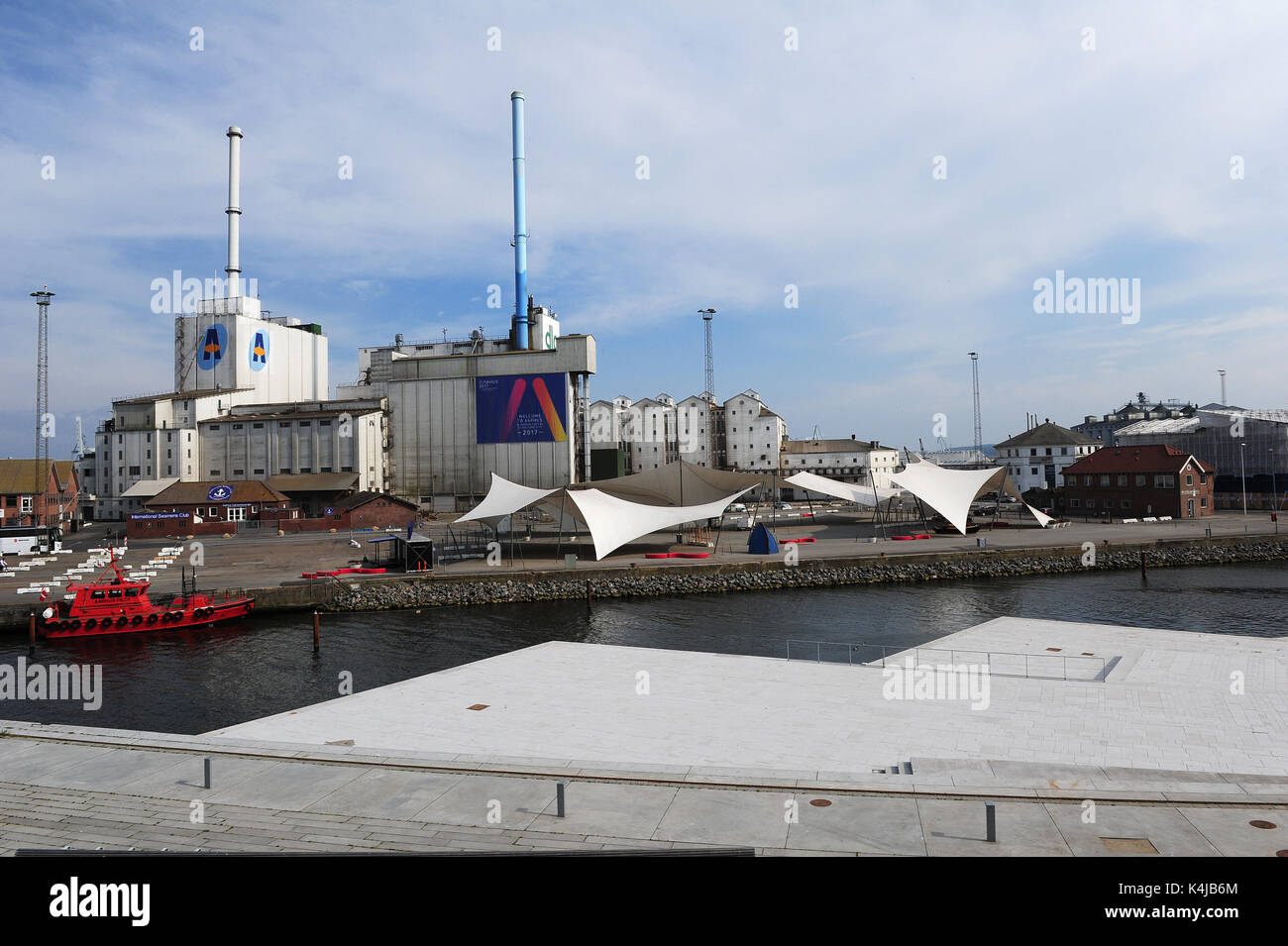 Il cosiddetto industriale complesso di silos di "cinque sorelle" ad Aarhus in Danimarca Foto Stock