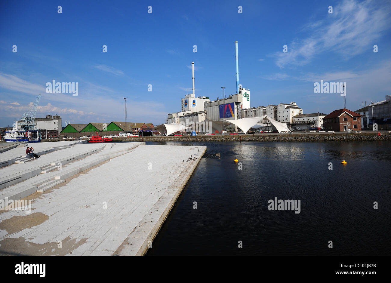 Il cosiddetto industriale complesso di silos di "cinque sorelle" ad Aarhus in Danimarca Foto Stock