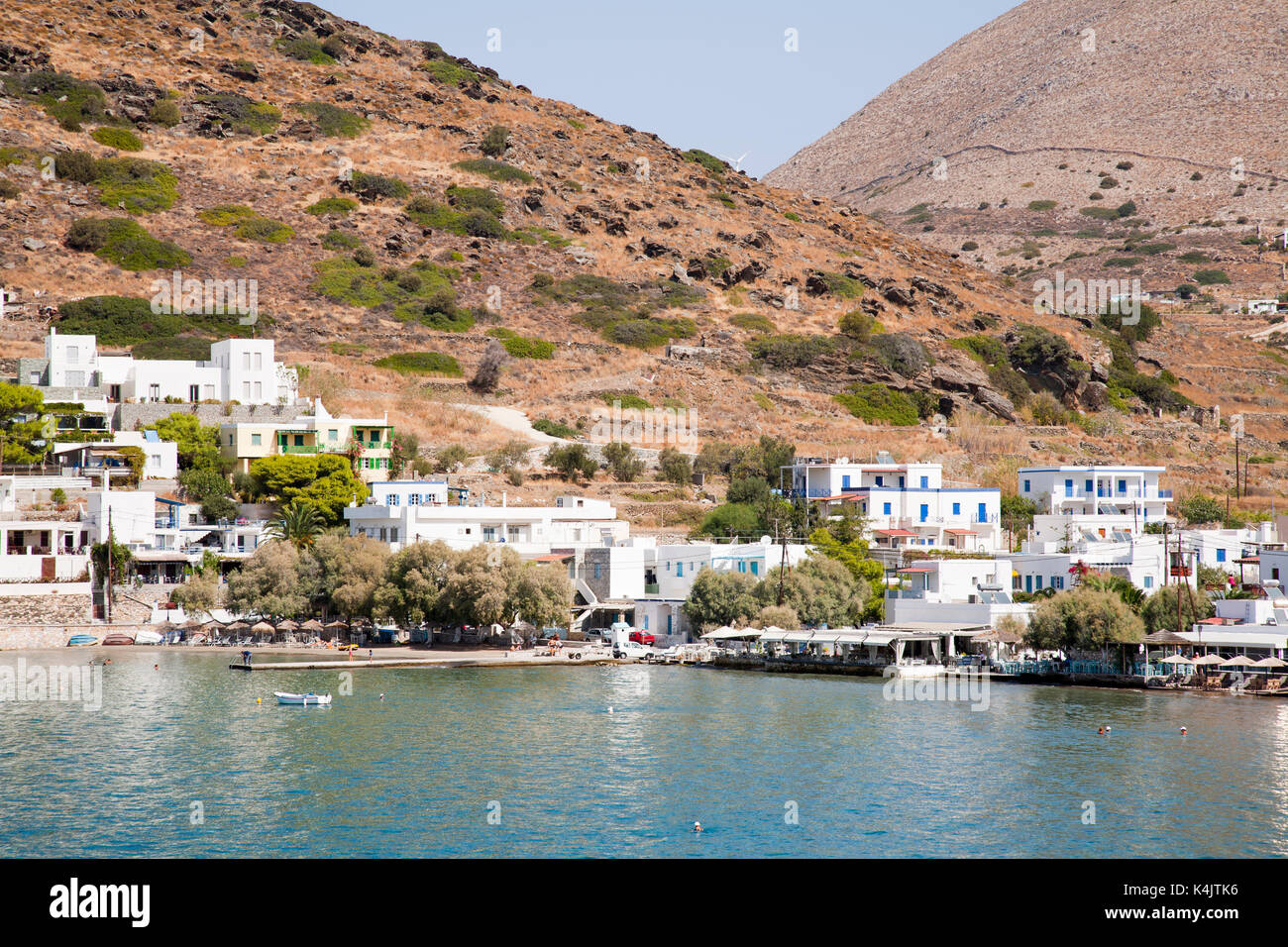 Kini bay e la spiaggia, Syros Island, CICLADI mar egeo, Grecia, Europa Foto Stock