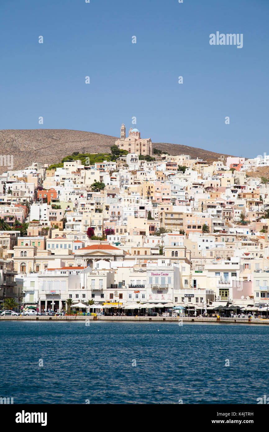 Hermoupolis, Syros Island, CICLADI mar egeo, Grecia, Europa Foto Stock