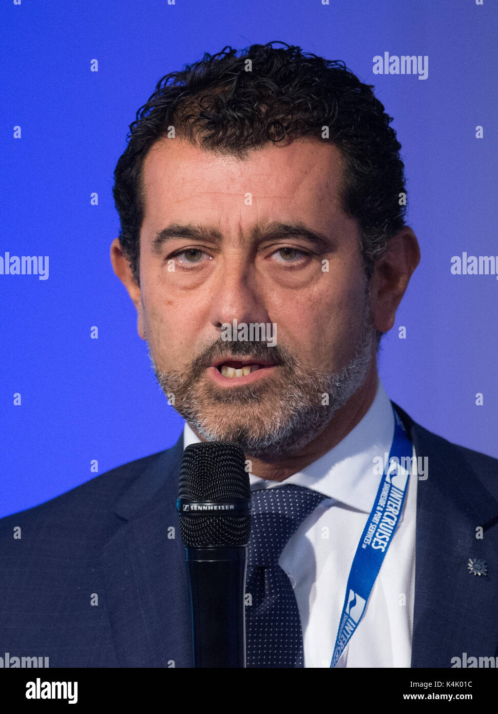 Amburgo, Germania. 6 Sep, 2017. Gianni Onorato, CEO di MSC Crociere al  Seatrade Europa fiera a Amburgo, Germania, 6 settembre 2017. Foto: Daniel  Reinhardt/dpa/Alamy Live News Foto stock - Alamy