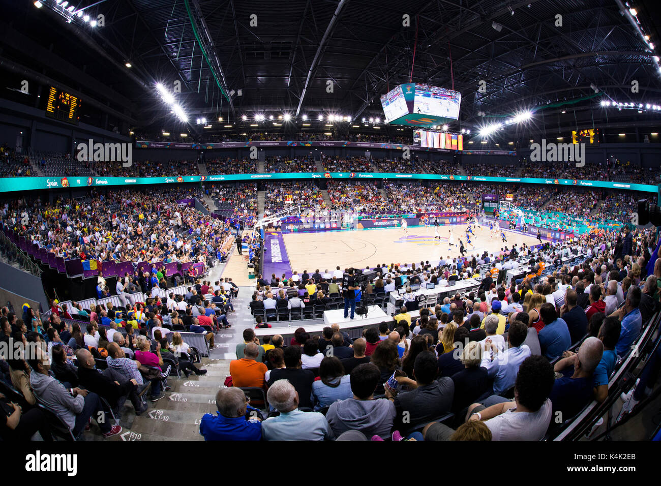 Gioco tra la Spagna vs Romania alla Sala Polivalent, Cluj Napoca, Romania, 1 settembre 2017. Foto:Manases Sandor Foto Stock