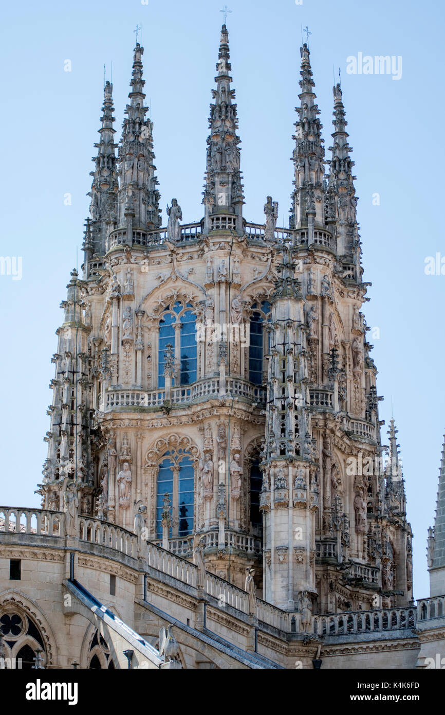 Burgos, Spagna. 6 Settembre, 2017. Giorno chiaro sulla Cattedrale di Sait Maria di Burgos il 6 settembre 2017 a Burgos, Spagna. ©David Gato/Alamy Live News Foto Stock