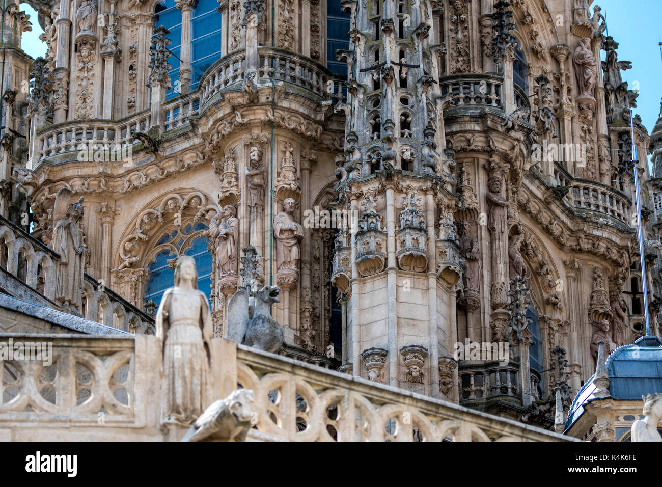 Burgos, Spagna. 6 Settembre, 2017. Giorno chiaro sulla Cattedrale di Sait Maria di Burgos il 6 settembre 2017 a Burgos, Spagna. ©David Gato/Alamy Live News Foto Stock