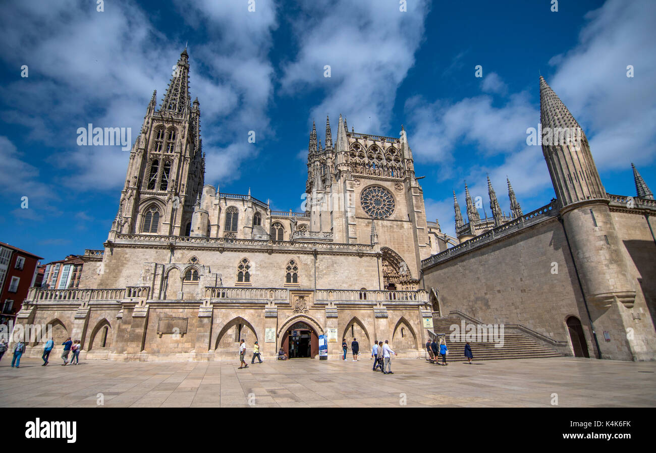 Burgos, Spagna. 6 Settembre, 2017. Giorno chiaro sulla Cattedrale di Sait Maria di Burgos il 6 settembre 2017 a Burgos, Spagna. ©David Gato/Alamy Live News Foto Stock