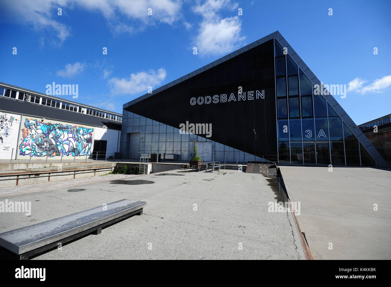 Godsbanen, un centro per la produzione culturale ad Aarhus in Danimarca. Foto Stock