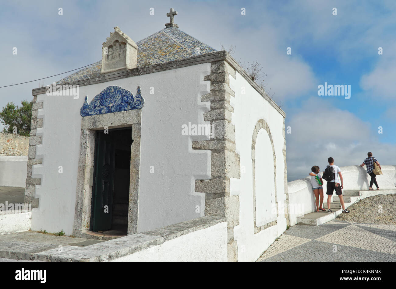 Cappella di Nossa Senhora da nazare (NOSTRA SIGNORA DI NAZARET). nazare, Portogallo Foto Stock