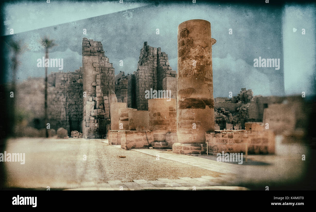 Le antiche rovine del tempio di Karnak in Egitto Foto Stock