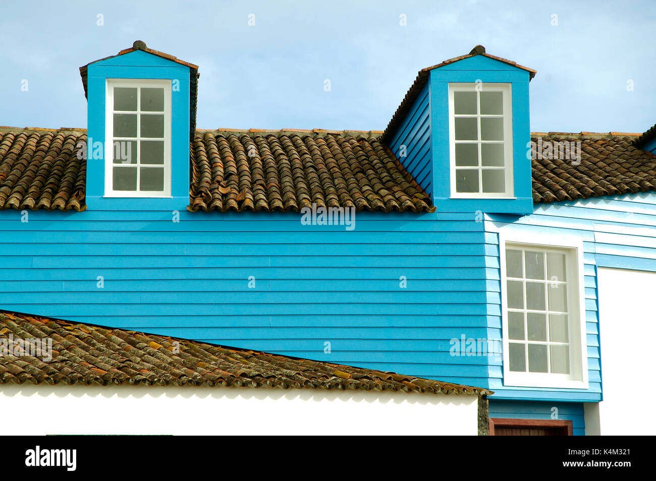 Dettagli delle case a Lages do Pico, isola di Pico. Azzorre, Portogallo Foto Stock