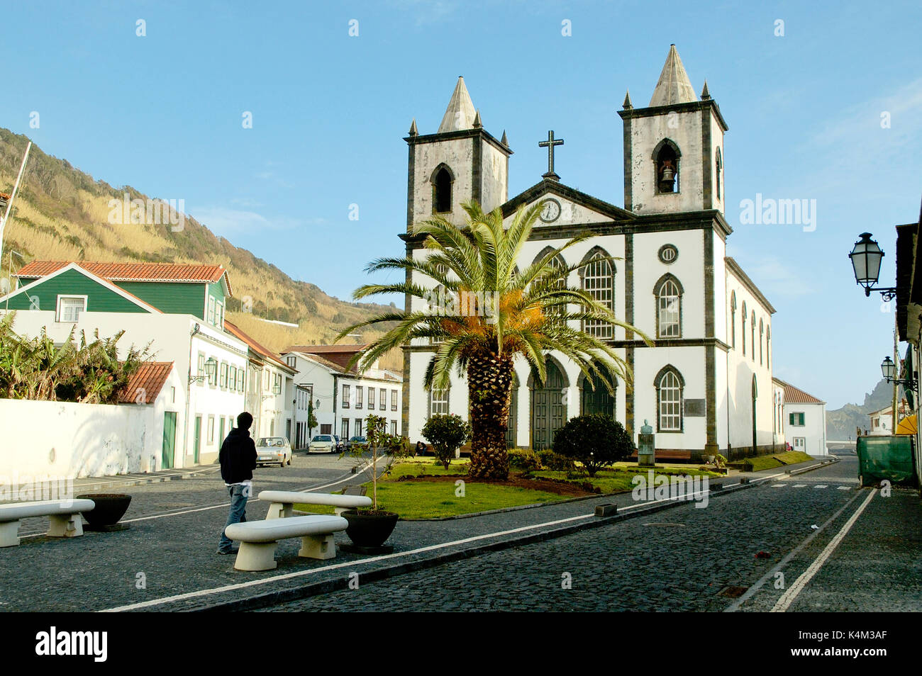 Chiesa (Igreja da Santíssima Trindade) di Lages do Pico, isola di Pico. Azzorre, Portogallo Foto Stock