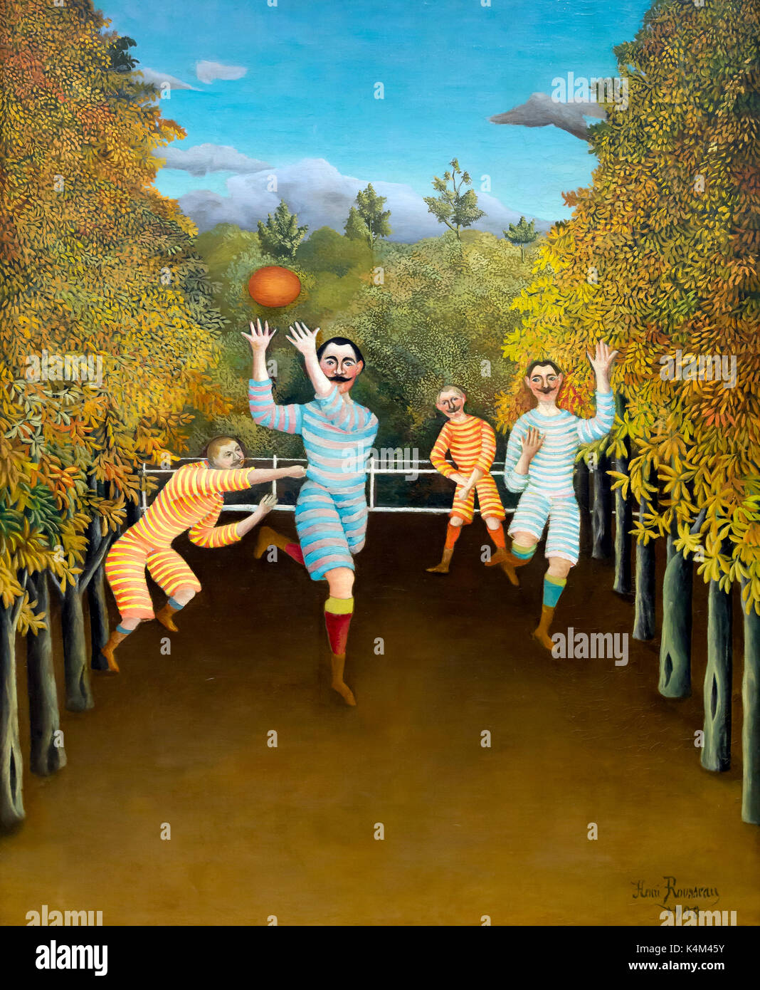 I giocatori di calcio, da Henri Rousseau, 1908, Solomon R Guggenheim Museum, Manhattan, New York City, Stati Uniti d'America, America del Nord Foto Stock