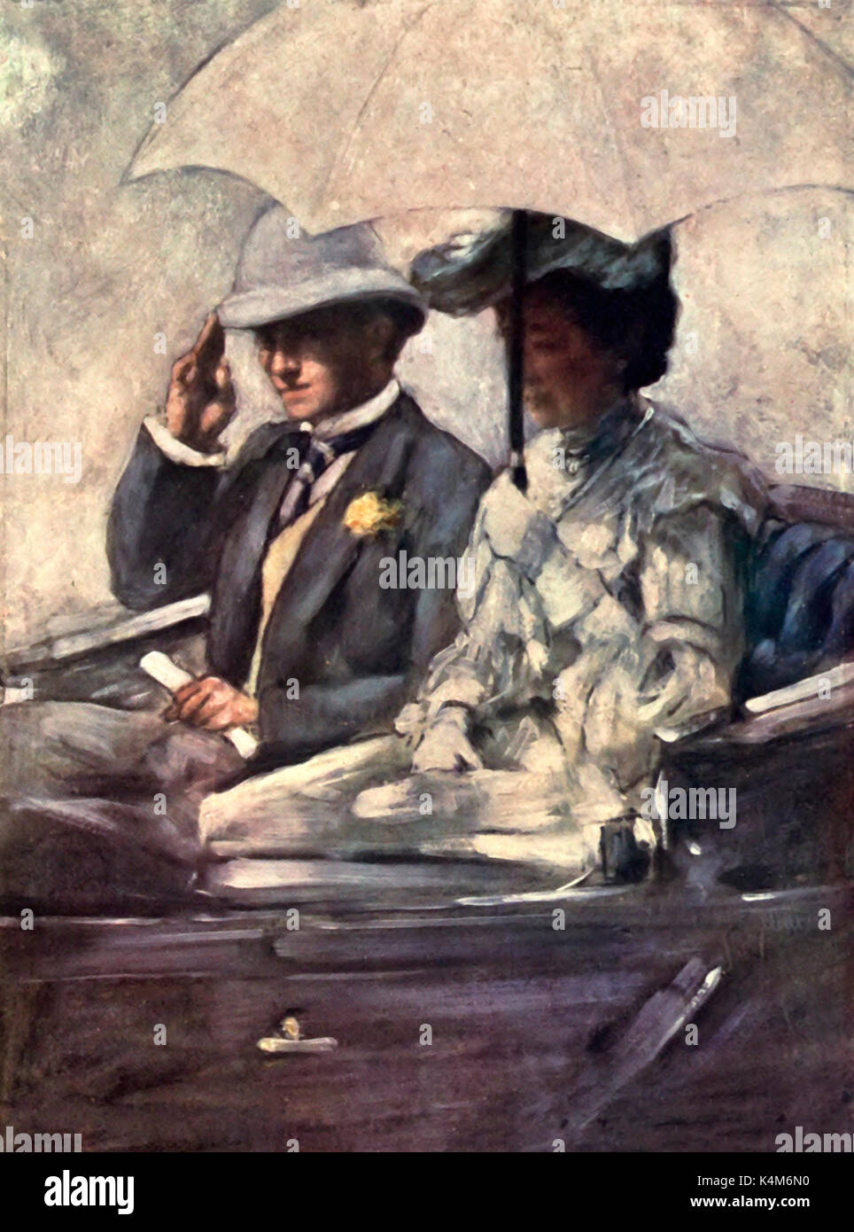 Il signore Curzon e la Duchessa di Connaught sul loro modo di Fermi mostra, India, circa 1903 Foto Stock