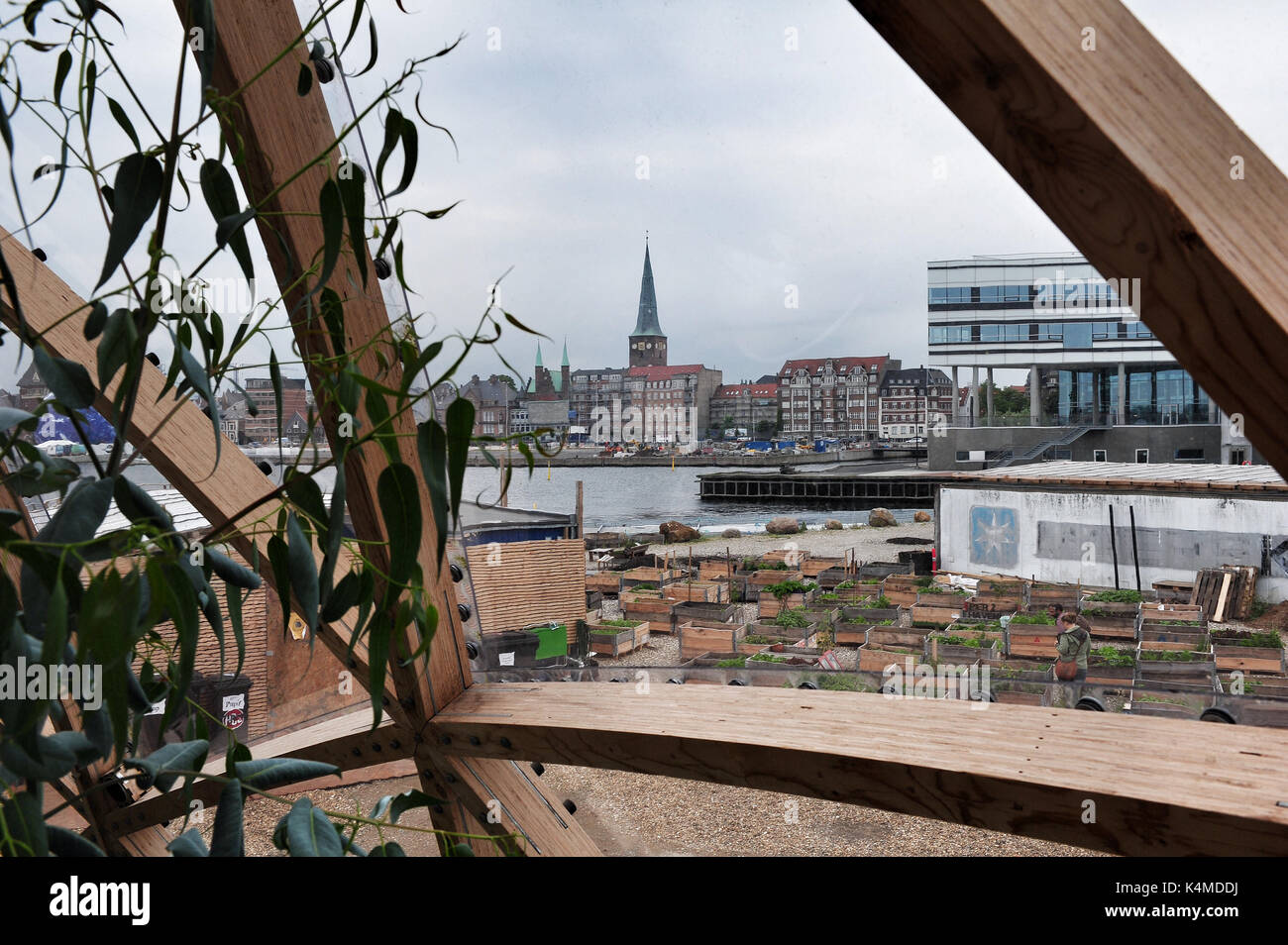 Vista dalla cupola di visioni ad Aarhus in Danimarca. Foto Stock