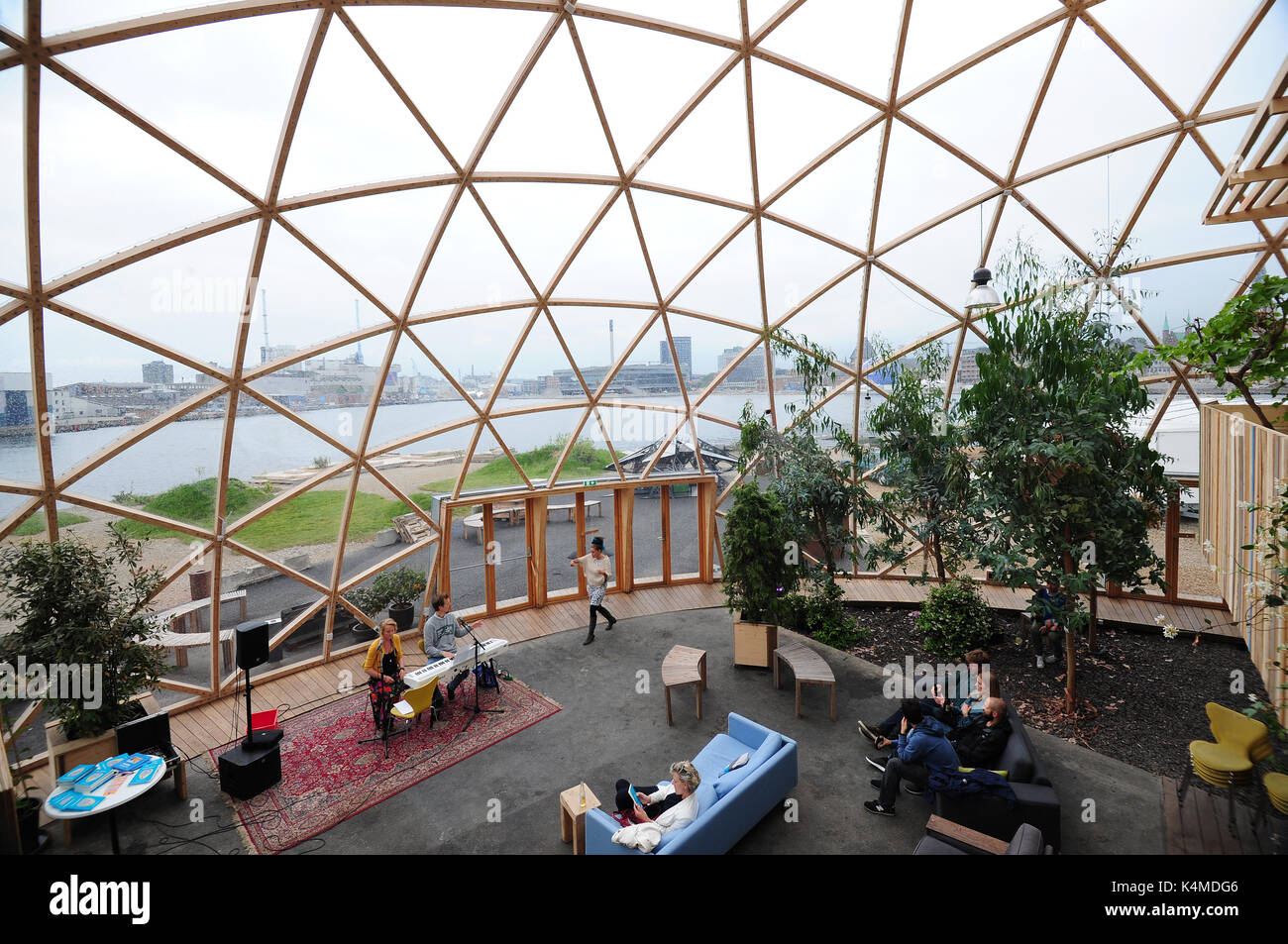 Vista dalla cupola di visioni ad Aarhus in Danimarca. Foto Stock
