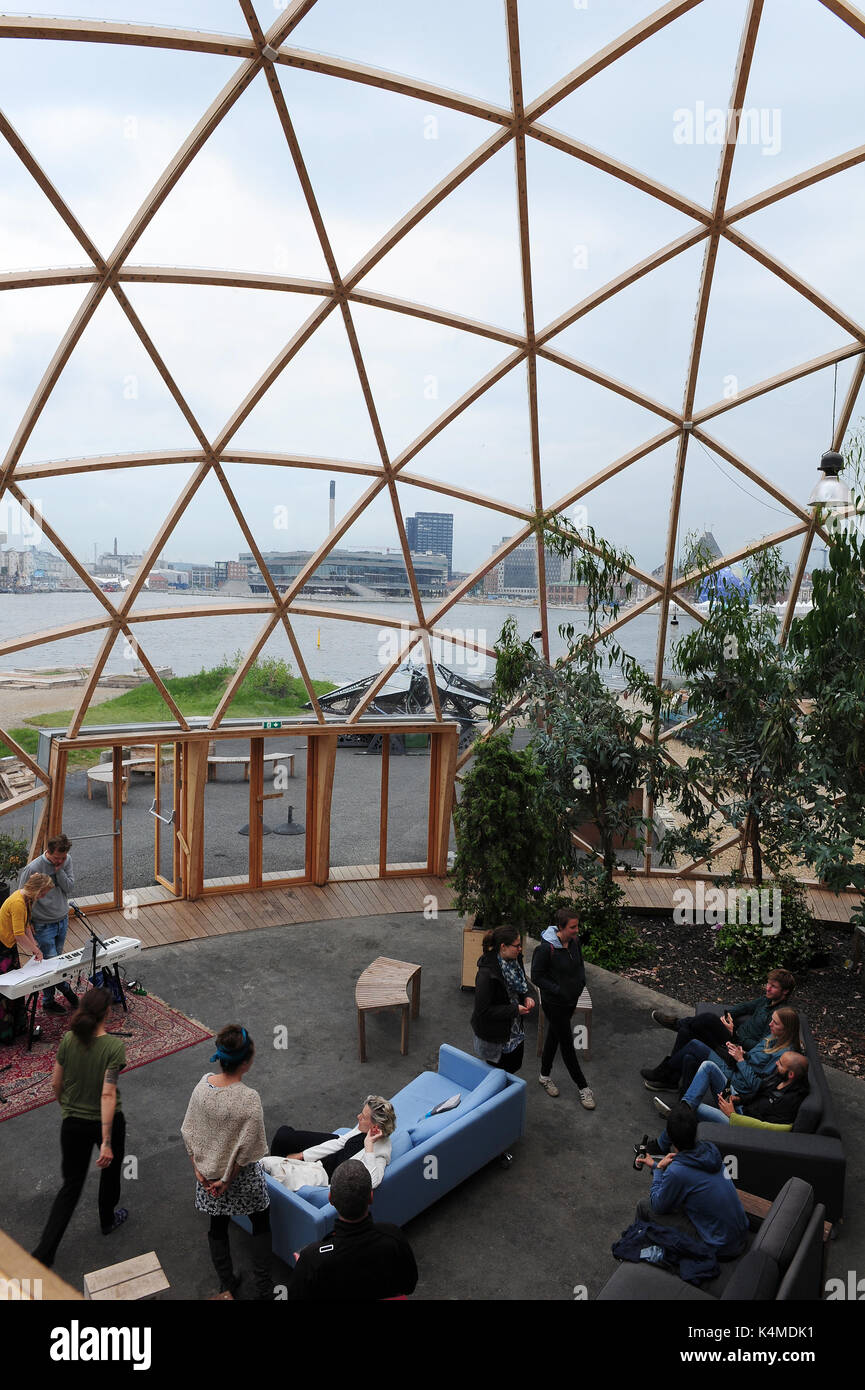 Vista dalla cupola di visioni ad Aarhus in Danimarca. Foto Stock