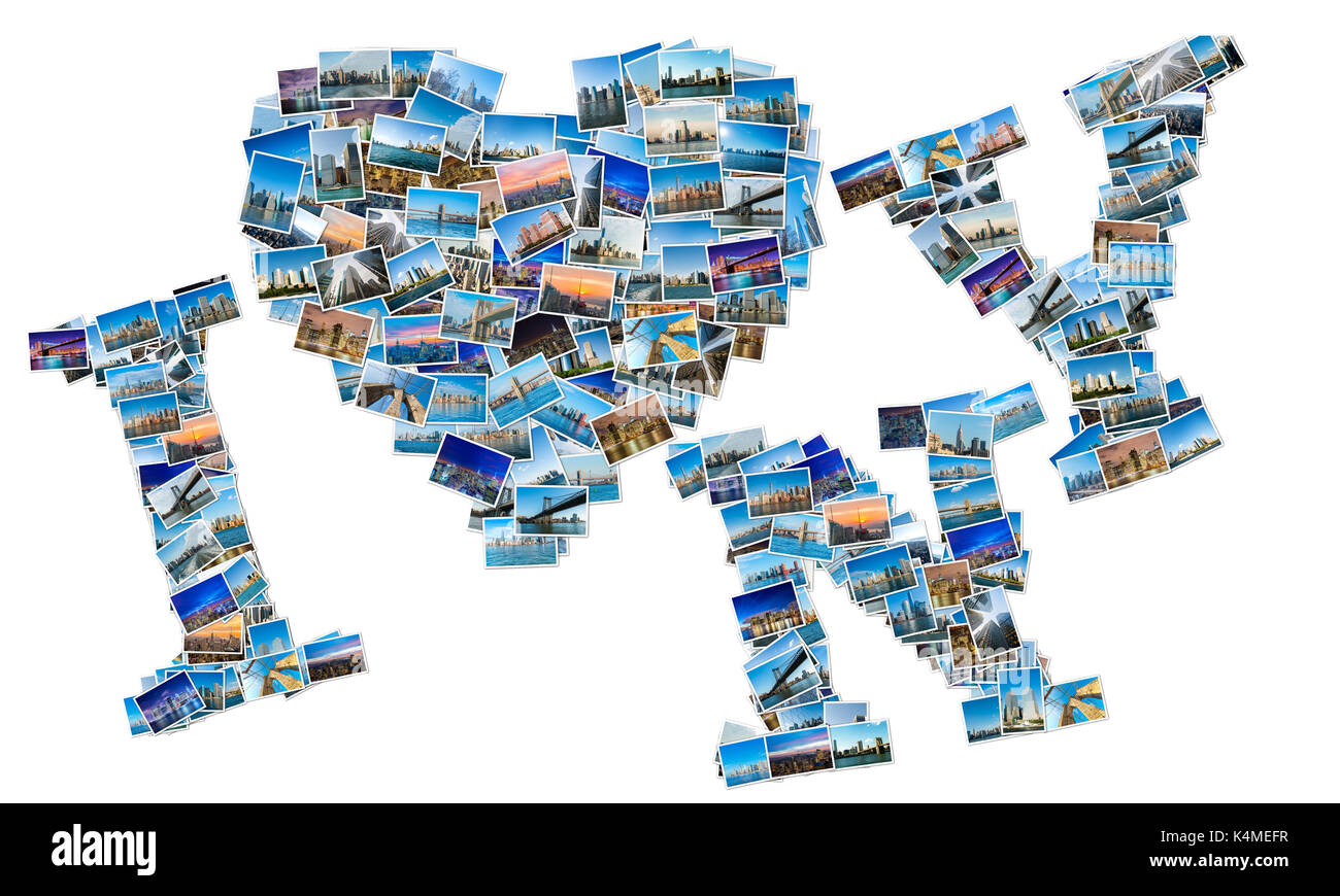 New York le foto in collage Foto Stock