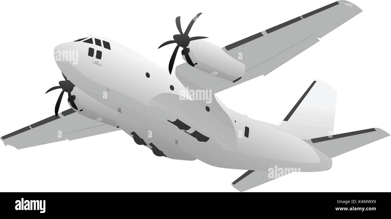 Per il trasporto militare aerei cargo illustrazione Illustrazione Vettoriale
