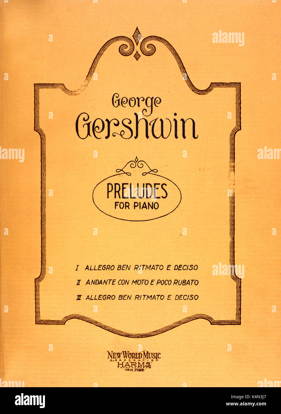 GERSHWIN - preludi per pianoforte del coperchio anteriore del cliente. American compositore e pianista (1898-1937) Foto Stock