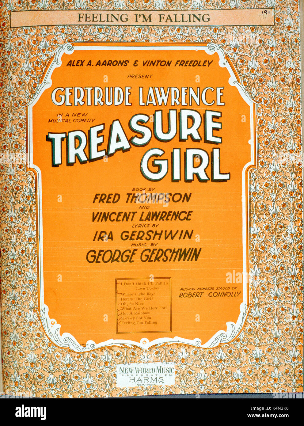 George Gershwin 'Tesoro Girl' cliente coperchio con Gertrude Lawrence. American compositore e pianista (1898-1937) Foto Stock