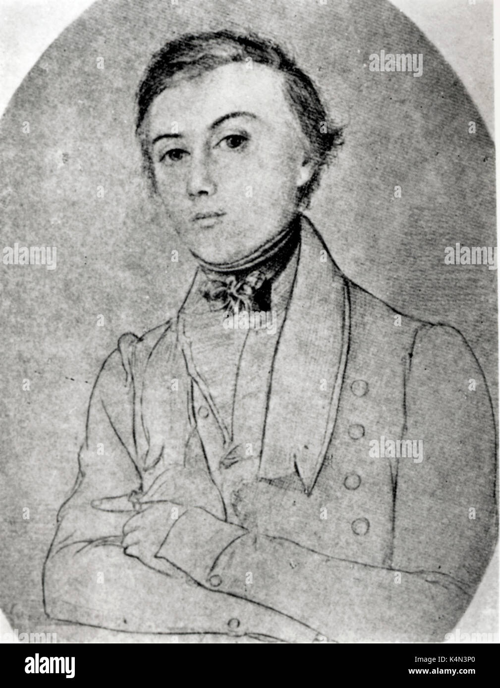 Wilhelm Müller. Amico di Schubert, ha scritto i testi per Schubert's 'Die Schöne Müllerin'. Autore tedesco,1794-1857. Foto Stock