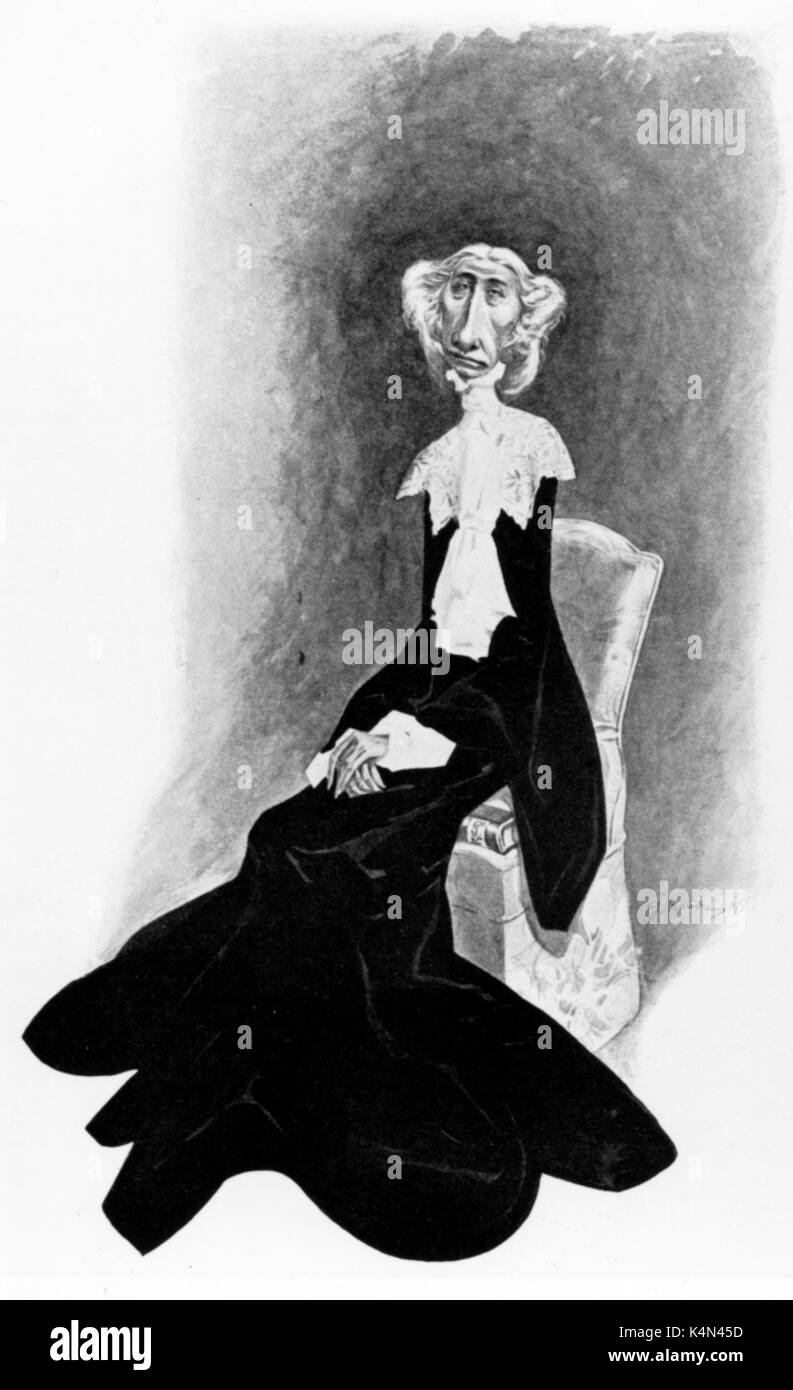Cosima Wagner - caricatura di Richard Wagner 's moglie da C. Brandt, 1905 ' Cosimama. Die Gralshüterin '. 24 Dicembre 1837 - 1 aprile 1930. Foto Stock