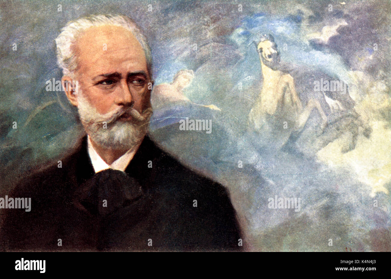 P I Tchaikovsky da Karel Nejedlý (1873-1927). Il compositore russo, 7 maggio 1840 - 6 novembre 1893. Foto Stock