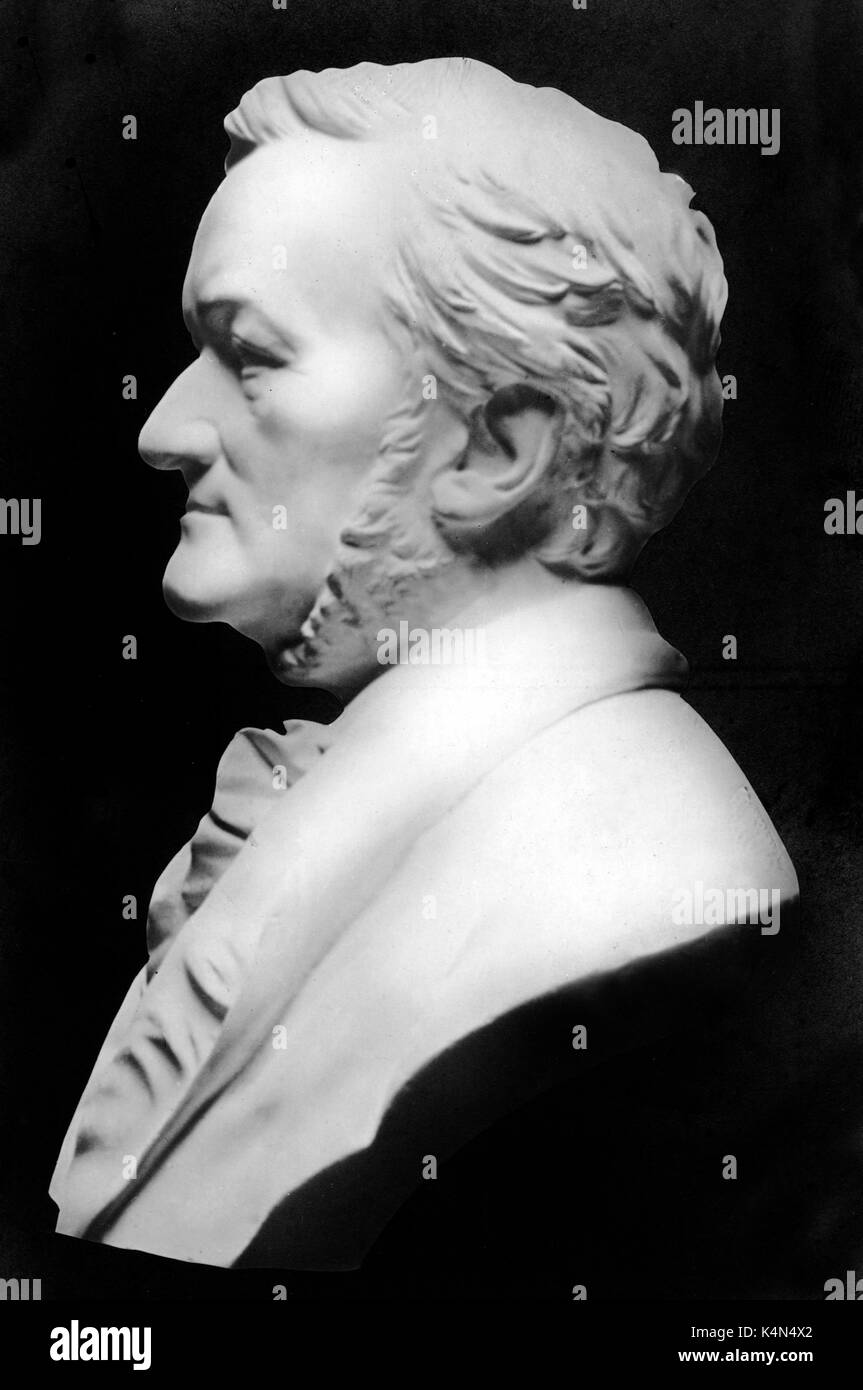WAGNER, Richard busto in marmo. Compositore tedesco & autore, 22 maggio 1813 - 13 febbraio 1883. Foto Stock