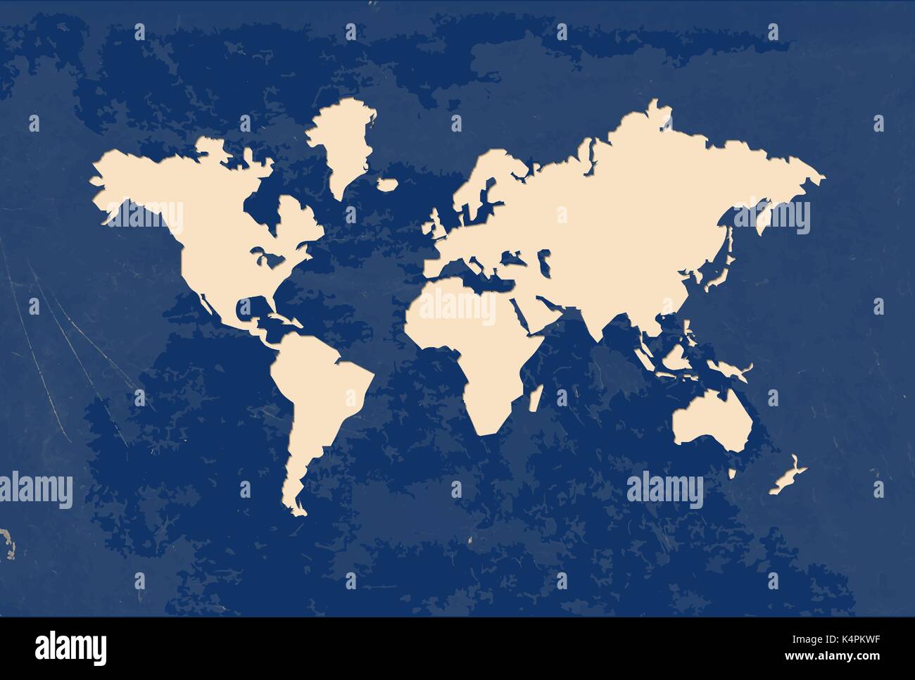 Mappa mondo forma illustrazione Modello in carta moderna tecnica di taglio con stile vecchio grunge texture. EPS10 vettore. Illustrazione Vettoriale
