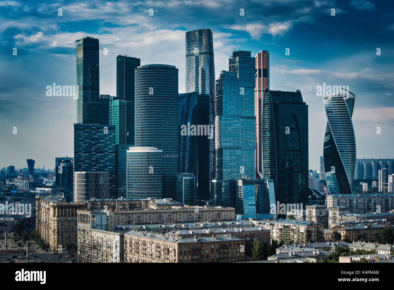 Moscow city moderno centro business. vista dall alto edificio. Foto Stock