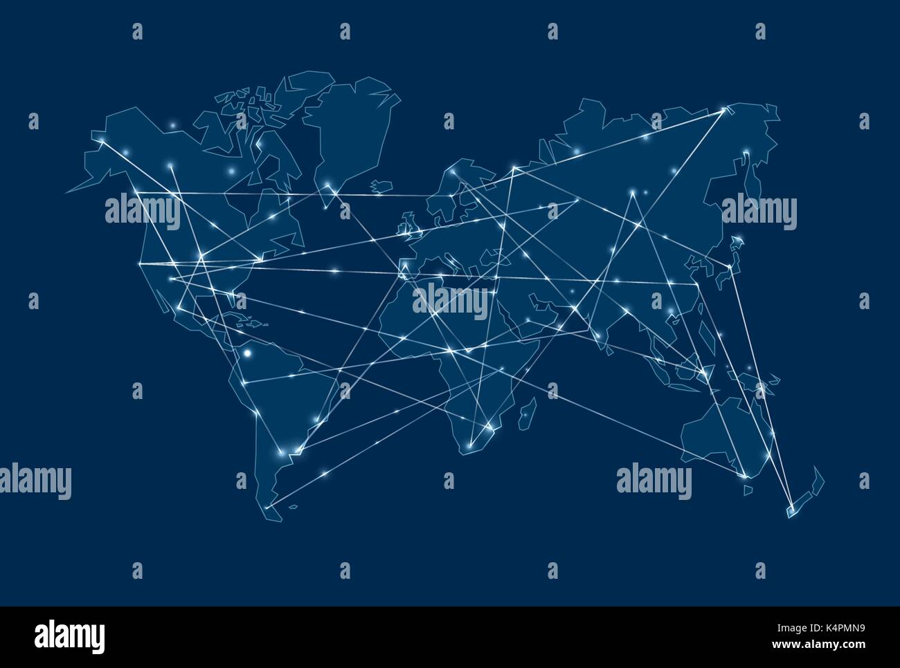 Concetto mappa world technology modello con elementi futuristici e digital design di stile. EPS10 vettore. Illustrazione Vettoriale