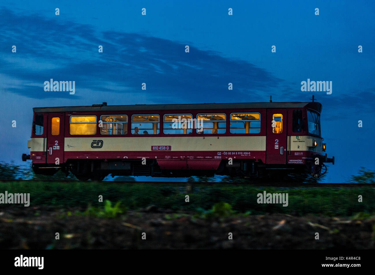 Le ferrovie ceche, il motore del carro per il trasporto passeggeri di classe 810, Repubblica Ceca, Europa Foto Stock
