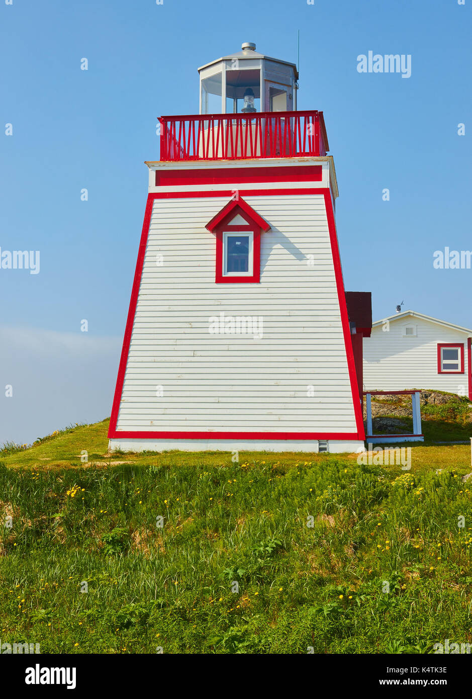 Punto di pesca (Fox punto) Lighthouse, St Anthony, Grande Penisola Settentrionale, Terranova, Canada Foto Stock