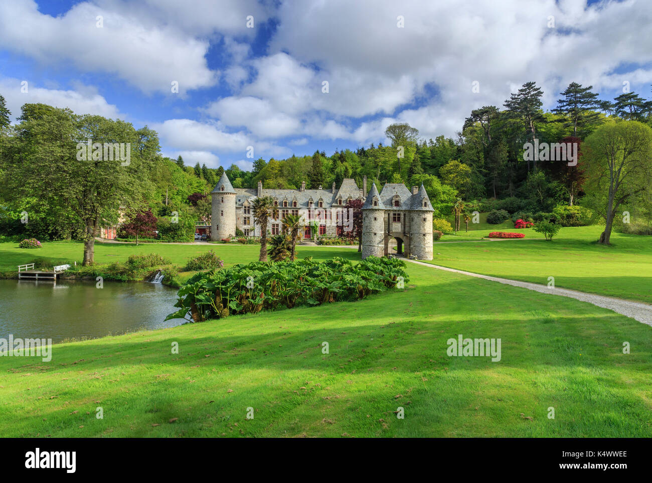 Francia, Manche (50), del Cotentin, Cap de la Hague, Urville-Nacqueville, château et Parc de Nacqueville labelisé Jardin Remarquable // Francia, Manche, lettino Foto Stock