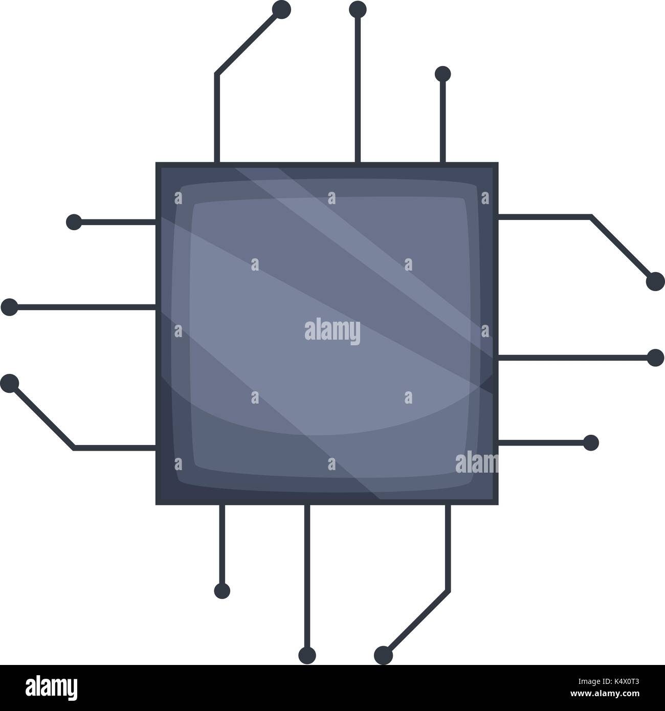 Power chip microprocessore icona, stile cartoon Illustrazione Vettoriale
