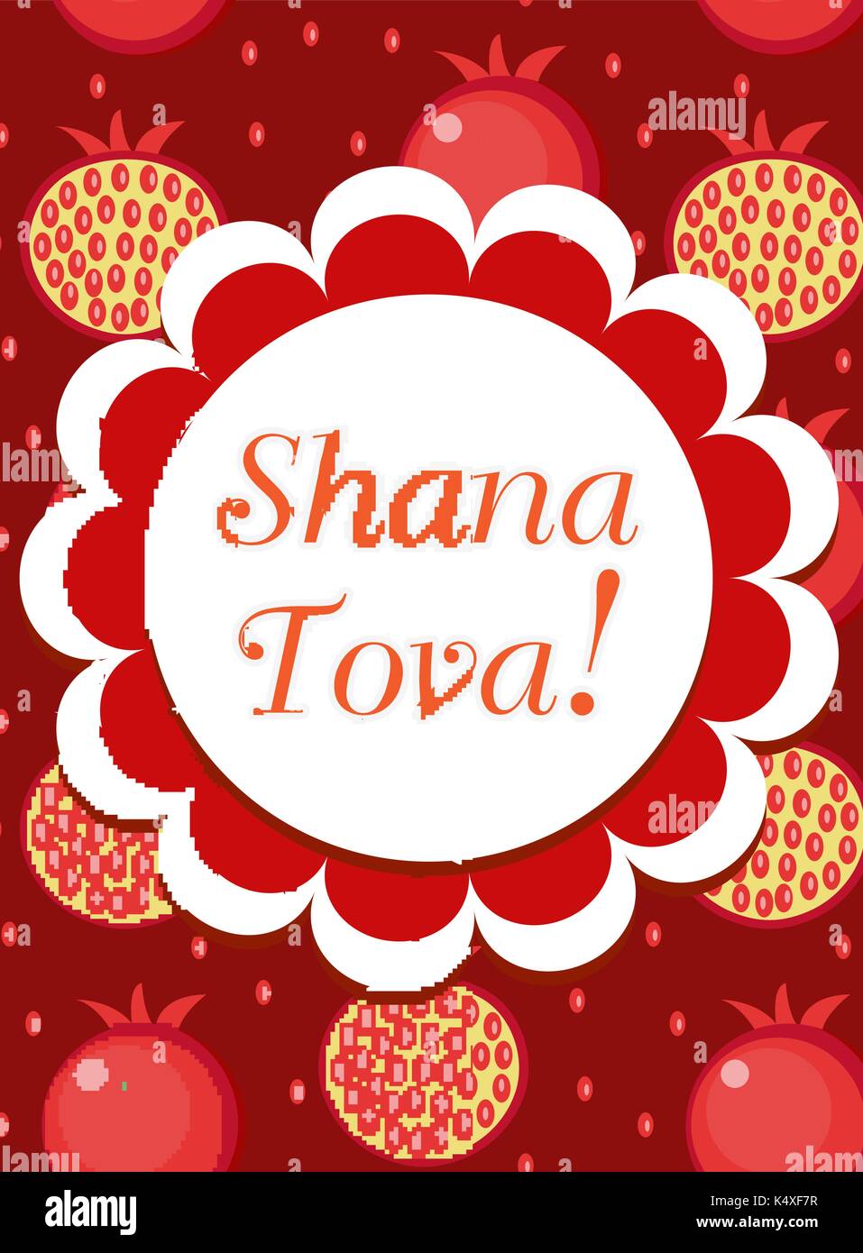 Rosh hashanah poster, flyer, invito bigliettino. shana tova è un modello per il design con simboli tradizionali. festa ebraica. Felice anno nuovo in Israele. illustrazione vettoriale. Illustrazione Vettoriale