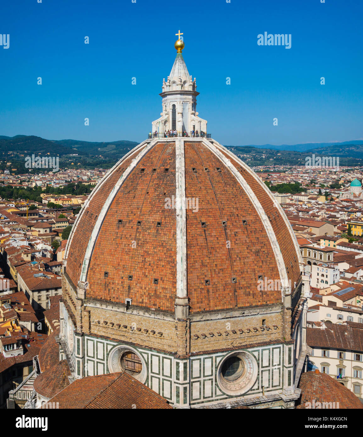 Firenze, provincia di Firenze, Toscana, Italia. la cupola del Duomo o Cattedrale, progettata dal Brunelleschi e si trova nel centro storico di Firenze è un unes Foto Stock