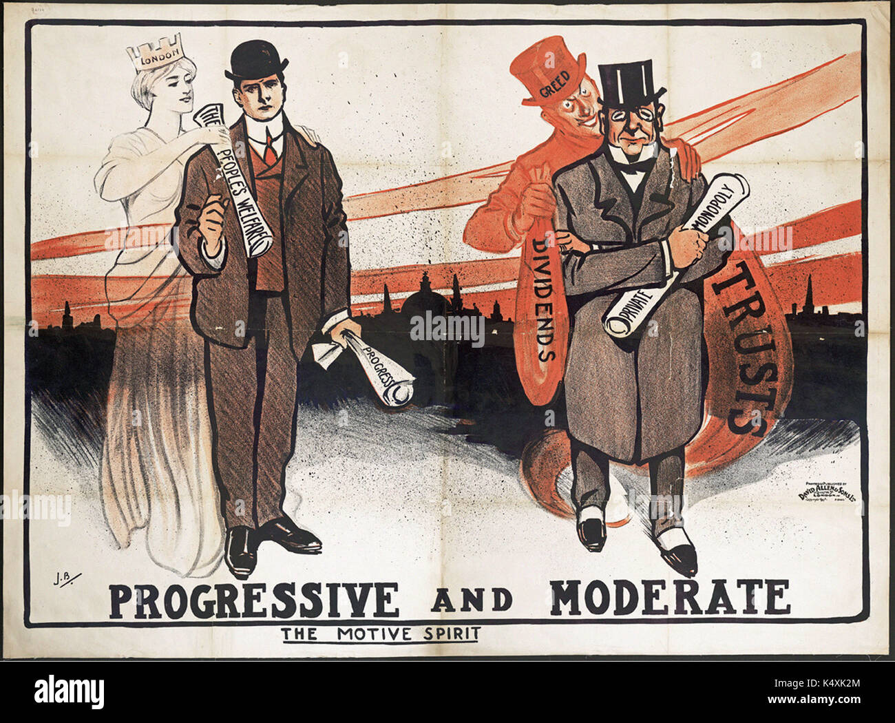 Graduale e moderato - Il motivo spirito - London County Council elezioni, 1907 Foto Stock