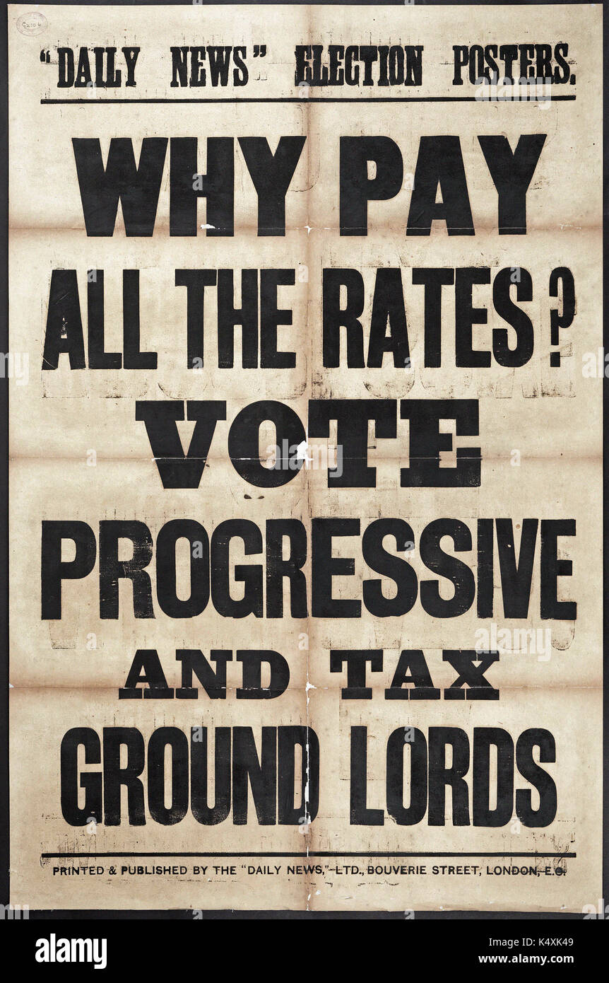 Perché pagare tutti i tassi  Votazione progressiva e fiscali signori di Massa - London County Council elezioni, 1907 Foto Stock