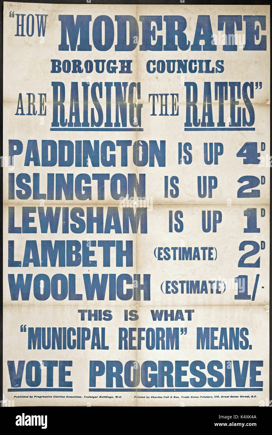Come moderati Borough consigli sono rialzo dei tassi - London County Council elezioni, 1907 Foto Stock