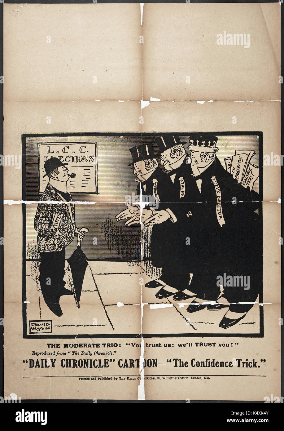 Il trucco di fiducia - London County Council elezioni, 1907 Foto Stock