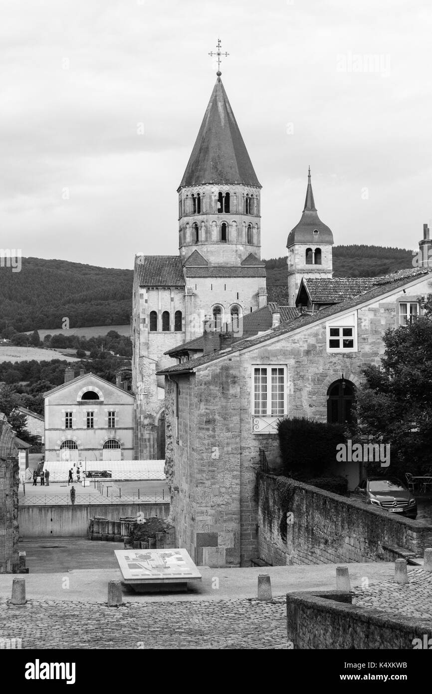 Vista della Chiesa dell'Abbazia di Cluny, Borgogna - Francia Foto Stock